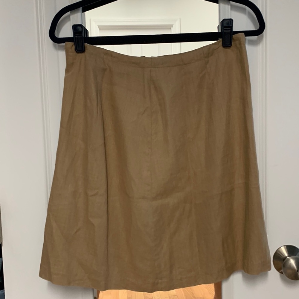 Vintage Finity Womanâs Tan Linen Skirt - Size 12
